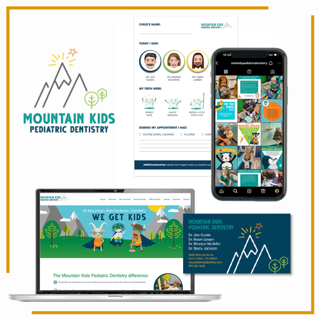 Mountain Kids Pediatric Dentistry - Rebrand, Website Update, Social Media Strategic Management, etc.